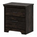 4 Piece Double Dresser Tall Chest and 2 Nightstand Bedroom Set in Rubbed Black