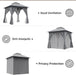 Patio Gazebo 8'X8', Outdoor Heavy Duty Party Tent Shelter with Double Roofs, Mosquito Nettings and Privacy Screens for Backyard, Garden, Lawn, Gray