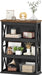 4-Tier Bookshelf, 42.9" Small Bookcase, Floor Standing Organizer Shelf, Corner Book Shelf, Metal Frame Bookshelves for Study, Bedroom, Living Room, Black and Walnut TSJ01BL