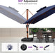 Cantilever Umbrella 9' X 12' Wood-Grain Finish, Navy Blue