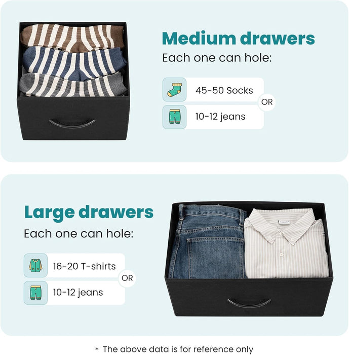 Dresser for Bedroom with 7 Fabric Drawers Storage Organizer Closet Chest Clothes Cabinet Vertical Dresser for Living Room Entryway Hallway,Black