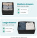 Dresser for Bedroom with 7 Fabric Drawers Storage Organizer Closet Chest Clothes Cabinet Vertical Dresser for Living Room Entryway Hallway,Black