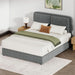 Queen Size Bed Frame with Headboard, Queen Size Corduroy Upholstered Platform Bed Frame with Soft Headboard, Wooden Slats Support, No Box Spring Needed, Easy Assembly, Grey