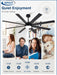 66" Ceiling Fans with Lights: Black Indoor/Outdoor Ceiling Fan for Patios Living Room - 8 Blades Dimmable Large Ceiling Fans with Remote APP Control Timer Reversible Quiet DC Motor 6 Speeds