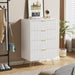 Contemporary White Dresser With Gleaming Gold Pulls