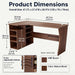L Shaped Desk with Storage Shelves, Small Corner Desk for Small Spaces, Corner Table with 3 Tier Shelves, Home Office, Writing Study Gaming Desk, Walnut Wood