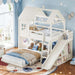 NaturalPineDurable TwinOverFull BunkBed WithSlide StorageChest Playhouse Framework