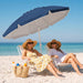 6.5Ft Sun Shade Umbrellas, Portable Umbrella with Stand, Lightweight Sun Protection Free Standing Sport Umbrella for Outdoor Sports, Camping, Fishing, Patio, Beach, Navy