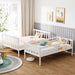 Convertible Twin over Full Bunk Bed for Kids Children Teens Adults, Solid Wood Bunk Bed Frame with Ladder and Guard Rail Space Saving Beds Frames for Bedroom (Mattress Not Included)