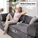 Gray Corduroy Convertible Sectional Sofa Bed Cushions