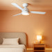46 Inch Ceiling Fans with Lights and Remote/App Control, Low Profile Ceiling Fan with Light, Flush Mount, 3CCT, 3 Reversible Blades 6 Speeds Modern Ceiling Fan for Bedroom Living Room, White