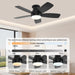 42Inch Ceiling Fans with Lights, Low Profile Ceiling Fan with Light and Remote Control, Flush Mount, Reversible DC Motor, Dimmable, Quiet, Black Small Ceiling Fan for Bedroom Indoor/Outdoor Use
