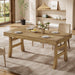 63-Inch Dining Table for 4-6 People, Farmhouse Rectangular Large Kitchen Dinner Eating Table with Sturdy Legs for Home Kitchen, Dining Room, Light Brown