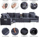 Oversized Modular Sectional Sofa with 2 Power Recliner, 5-Seater L-Shaped Corduroy Reclining Couch with Storage Console Charging Cup Holders, Fluffy Reclining Couches for Living Room,Grey