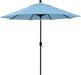 12-Year-Non-Fading, 9Ft Premium Sunbrella Patio Umbrella, Hand-Crank, Button-Tilt, Black Frame, Air Blue Fabric