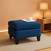 Ottoman Foot Stool,Rectangular Fabric Upholstered Ottoman,Modern Side Table for Living Room Bedroom, Birch Wood Legs,Navy Blue
