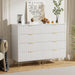 Contemporary White Dresser With Gleaming Gold Pulls
