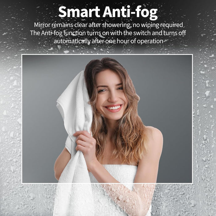 40X30 LED Bathroom Mirror, Shatterproof Mirror with Light