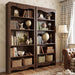 5-Tier Bookshelf, Mid-Century Bookcase,Fluted Wood Booklshelf, Walnut | Modern Bookcase with Classic Fluted Details, Freestanding Wood-Look Storage Rack for Home Office, Living Room, and Bedroom