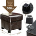 Storage Ottoman Cube Folding Footstool PU Leather Bench with Legs, Ottoman with Storage for Living Room, Bedroom, Brown