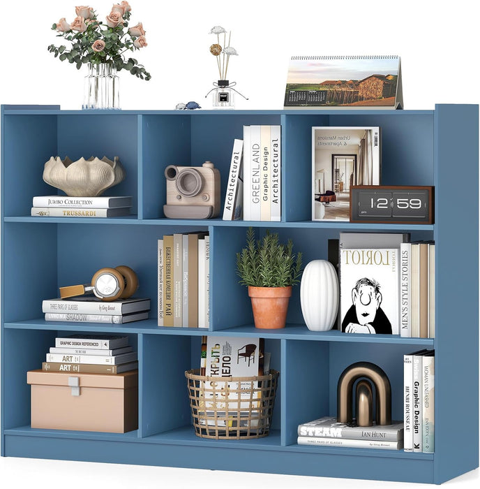 Bright Blue 8 Cube Bookcase Freestanding Multifunctional