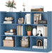 Bright Blue 8 Cube Bookcase Freestanding Multifunctional