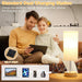 Touch Bedside Table Lamp with USB - 3 Way Dimmable Wood Lamp for Bedroom Nightstand, Desk Lamp with Charging Station for Dorm, Living Room, Office, Kids Room, Small, 14In