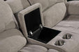 Soft Microfiber Reclining Sofa Set, Drop down Table, Cupholder Console, Living Room Set, Sofa Loveseat Glider Chair 8018M (Light Grey, Sofa+Loveseat)