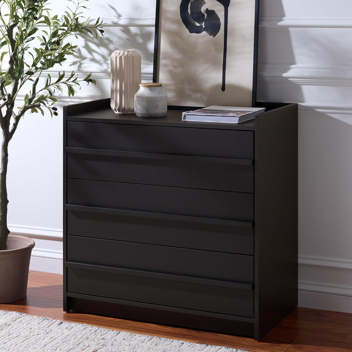 Furniture - Mishi 3-Drawer Chest - Black Wood-Look Dresser with Storage, Modern Bedroom & Guest Room Storage Cabinet, 32" W X 18.3" D X 31.5" H (CHS3101B)