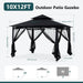 Outdoor Garden Gazebo for Patios with Stable Steel Frame and Netting Walls (10X12,Black)
