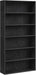 Ebony Black Freestanding Six Tier Bookcase Shelving
