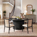 Extendable round Dining Table for 4-8, 39In-77In Long Large Kitchen Table with Fluted Base, Space Saving Modern Farmhouse Oval Dinner Tables for Dining Room, Kitchen, Living Room, Black