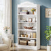 73 Inch Tall 5 Tier White Bookshelves, Modern 5-Shelf White Library Bookcase with Shelves, Freestanding Etagere Shelving Unit for Living Room/Home (1)