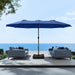 15Ft Extra Large Outdoor Patio Umbrella with Base Included, Haze Blue