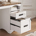 55'' Farmhouse Executive Desk with Drawers & Charging Station, White