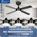 48In Black Ceiling Fans with Light and Remote Control /App Control, Modern Smart Ceiling Fan for Indoor Outdoor