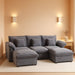 108 Inch U Shaped UltraModular Sofa SlateChenilleFabric