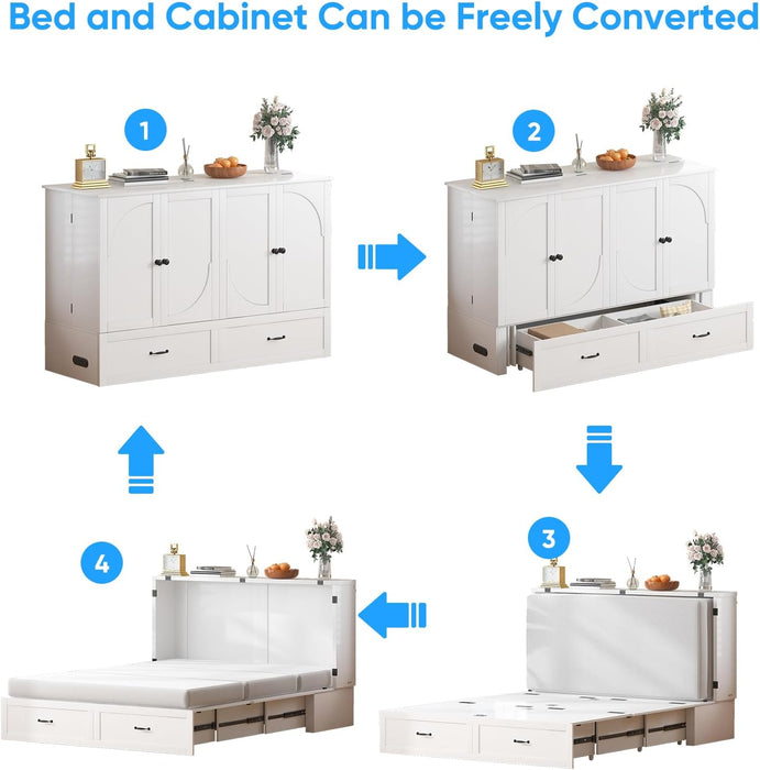 Queen Murphy WallBed With Integrated Mattress Included