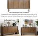Brown Sideboard Buffet Cabinet, Modern Storage Accent Entryway Cabinet with 4 Doors, Farmhouse Wooden Buffet Media Console Credenza for Living Room/Kitchen/Hallway
