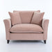 Oversized Chenille Accent Chair Pale Pink Cushions
