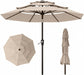 10Ft 3 Tier Patio Umbrella, Outdoor Market Table Umbrella with UPF 50+ Vented Canopy, 8 Sturdy Ribs, Easy Push Button Tilt and Crank, Windproof for Deck, Pool, Backyard and Garden