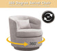 Grey 360 Degree Swivel Upholstered Accent Armchair
