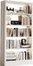 5 Tier White Metal Bookshelf, 71" H Bookcase with Adjustable Shelves, Heavy Duty Storage Bookshelves Tall Bookcase for Library, Office, Living Room, Classroom, Including Book Stopper(White)