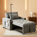Gray Convertible Sleeper Chair With Builtin Cupholder