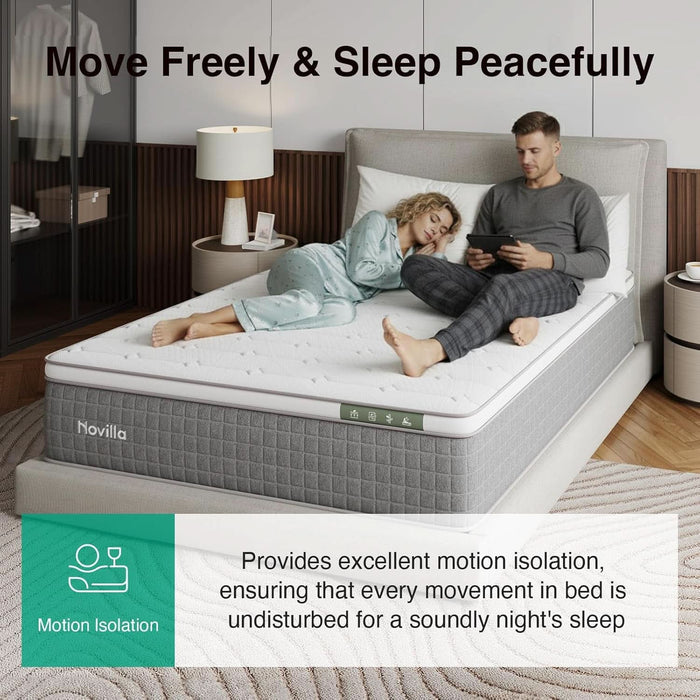 QueenSize Hybrid Mattress Gel Memory Foam CertipurUSCertified