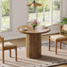 31.5-Inch round Dining Table for 2-4 People, Small Kitchen Table with Sturdy Base for Dining Room, Living Room (Brown)