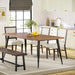 70.9 Inch Large Dining Table for 6 to 8, Industrial Kitchen Table Furniture with Metal Legs, Modern Faux Wood Rectangular Dinner Table for Dining Room, Rustic Brown/Black