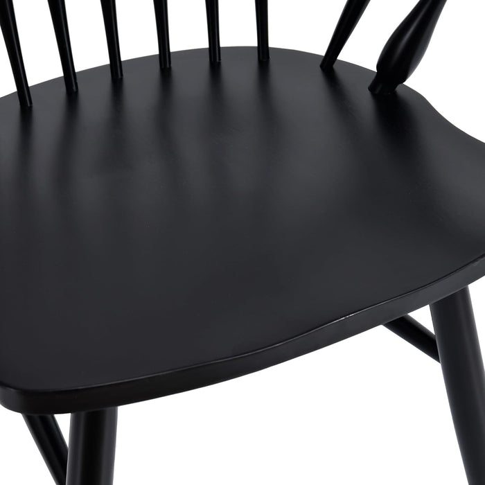 Windsor Black Dining Chairs Set of 2, Spindle Back Dining Chairs