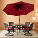 9Ft Patio Umbrella with Solar Lights, Burgundy