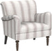 Modern Accent Chair with Arms and Wooden Legs, Comfy Upholstered Armchair for Living Room, Bedroom (Stripe Pattern, Tan)